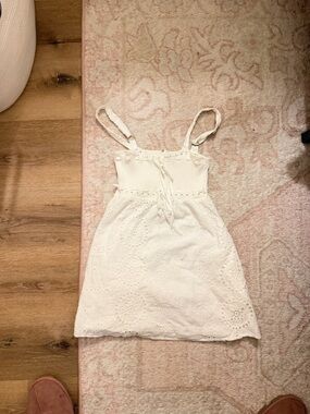 Sabo skirt White Eyelet Sundress with Smocked Waist size xs women’s white dress